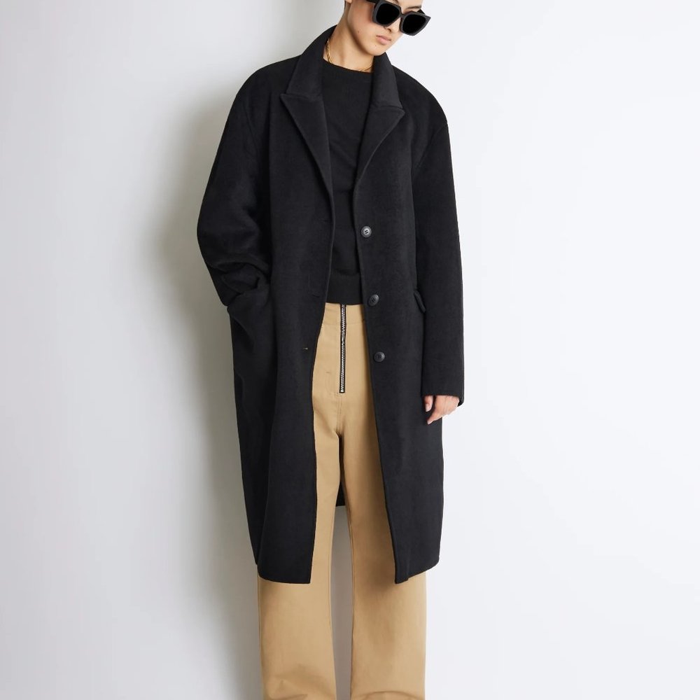 Black wool overcoat - Ono coat by Roucha - Size C